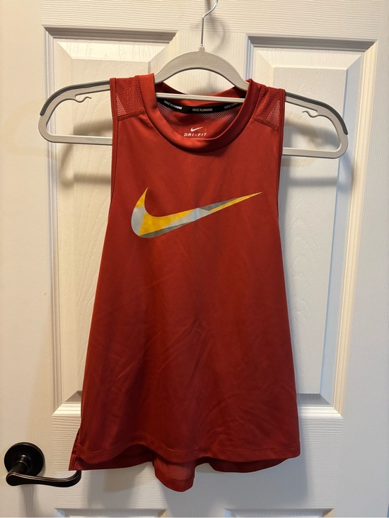 Nike Tops - Nike Red Tank Top with Yellow-Accented Swoosh